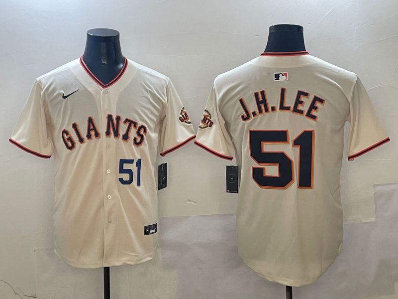 Men San Francisco Giants #51 J.H.Lee Cream Game Nike 2025 MLB Jersey style 3->san francisco giants->MLB Jersey